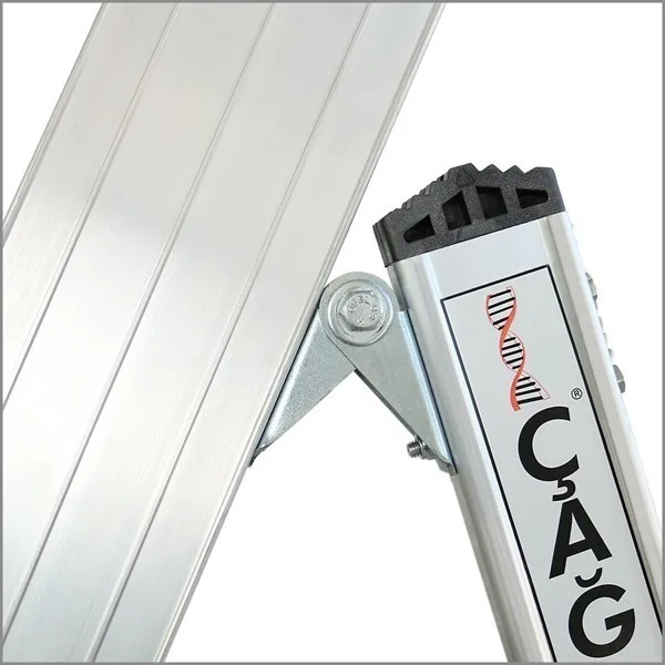 SerDeck SPP-K — Folding Guardrailed Warehouse Platform Ladder - Precision Heavy-Duty Hinge Assembly