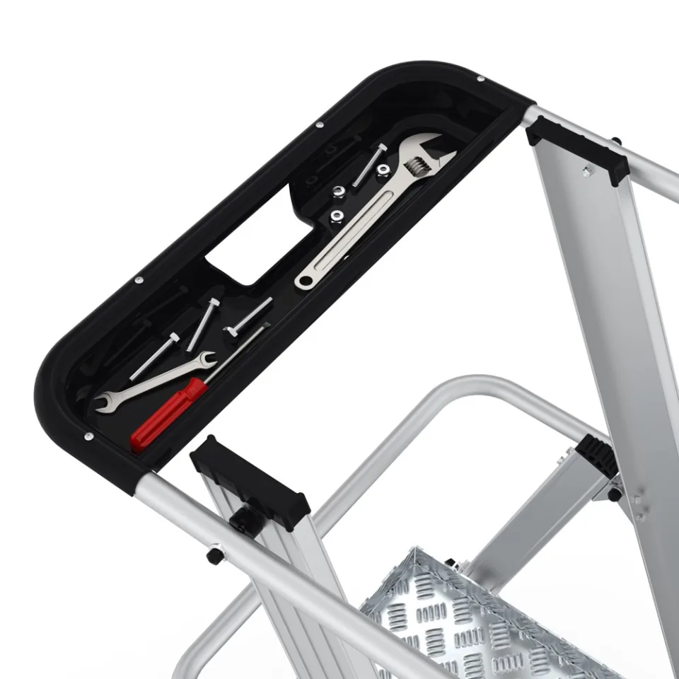 SerDeck SPP-K — Folding Guardrailed Warehouse Platform Ladder technical view 4