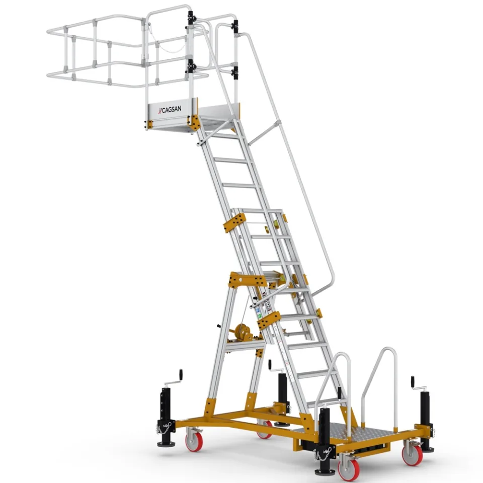 SerDeck SPP-TK — Plateforme d’Accès Citerne & Silo Réglable par Treuil vue technique 2