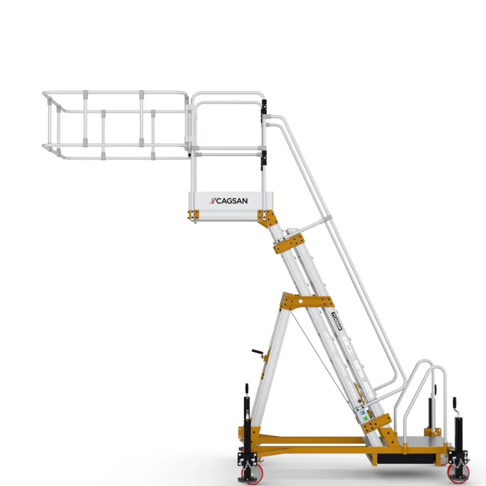 SerDeck SPP-TK — Plateforme d’Accès Citerne & Silo Réglable par Treuil vue technique 3