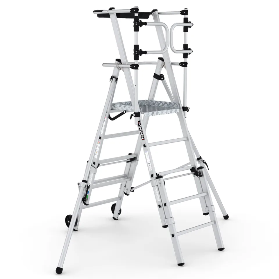 SerDeck SPP-V — Teleskopik Katlanır Çalışma Platformu - Endüstriyel Çalışma ve Depo Platformları (SPP-V4-5)