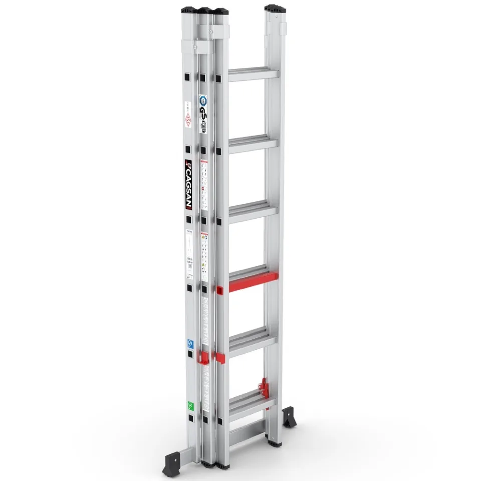 SerStep SP2T — Üç Parçalı Sürgülü Merdiven - Alüminyum ve Fiberglas Merdivenler (SP2-6060)