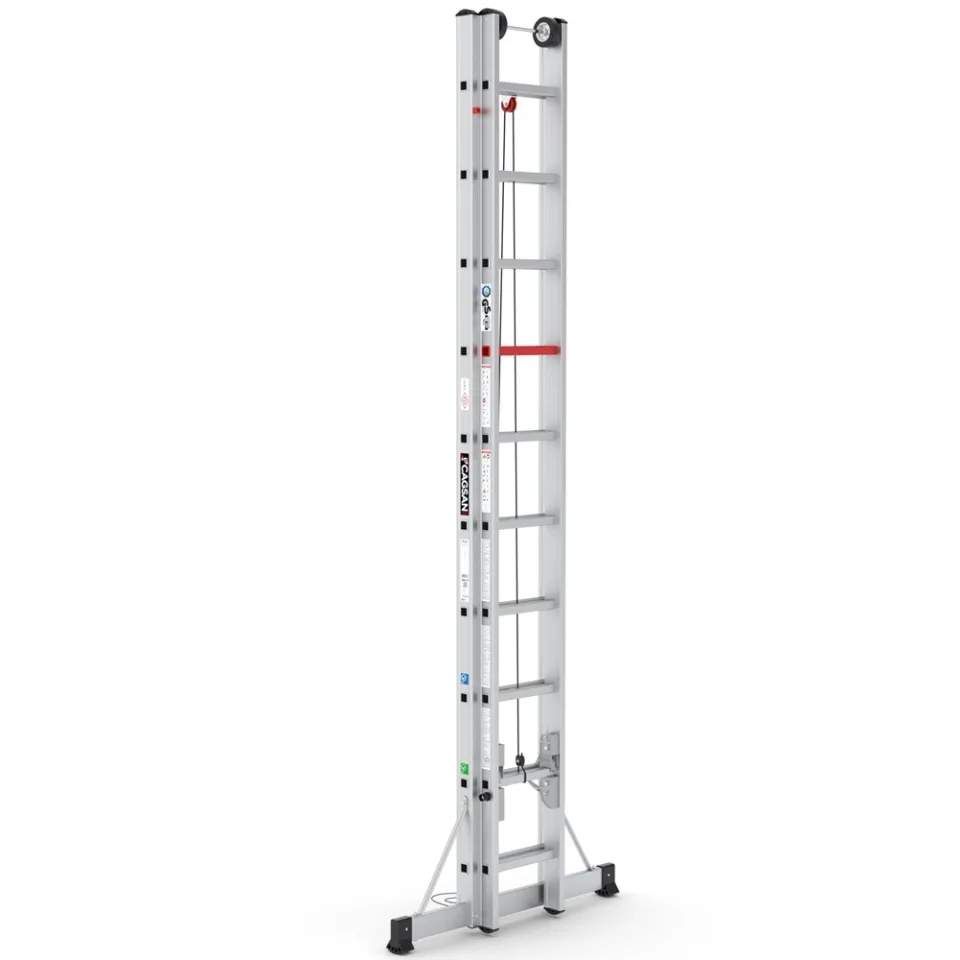 SerStep SP4 — İpli & Makaralı Sürgülü Merdiven - Alüminyum ve Fiberglas Merdivenler (SP4-1006)