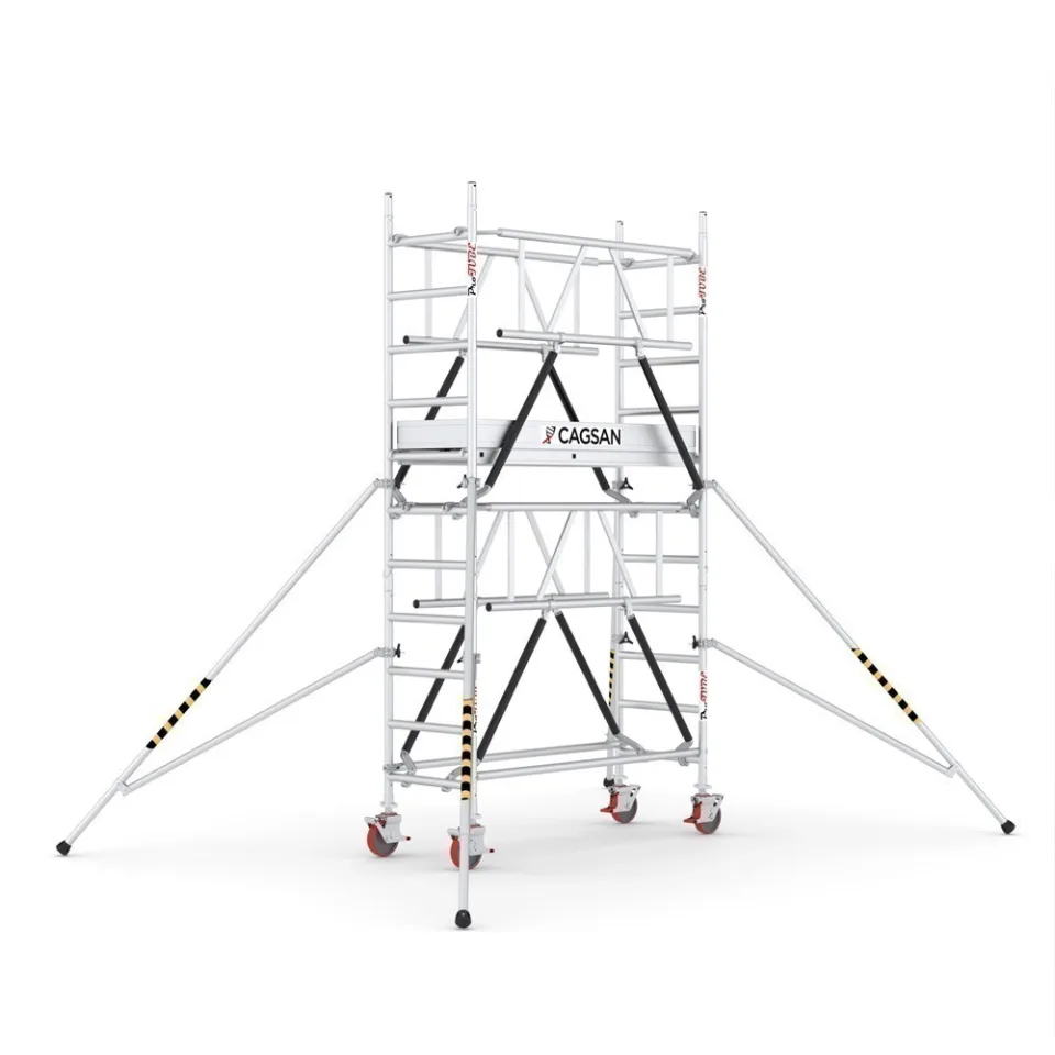 SerTube SPTS-180 — Dar Tip Güvenlikli Mobil İskele (75x180) - SerTube Modüler Alüminyum İskele Serisi (SPTS-230-180)